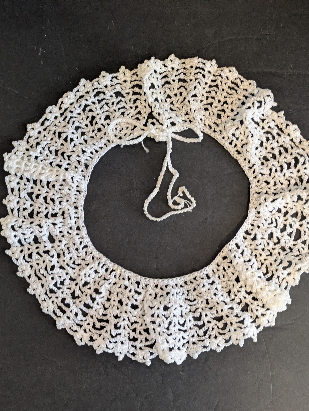 Handmade White Crochet Lace Collar Necklace - Women's Jewelry 18 Length 3 Width